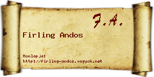 Firling Andos névjegykártya